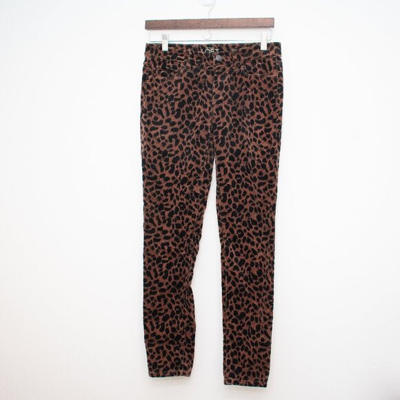 Ann Taylor Loft Super Skinny Animal Print Velvet Corduroy Pants size 0 - Picture 1 of 4